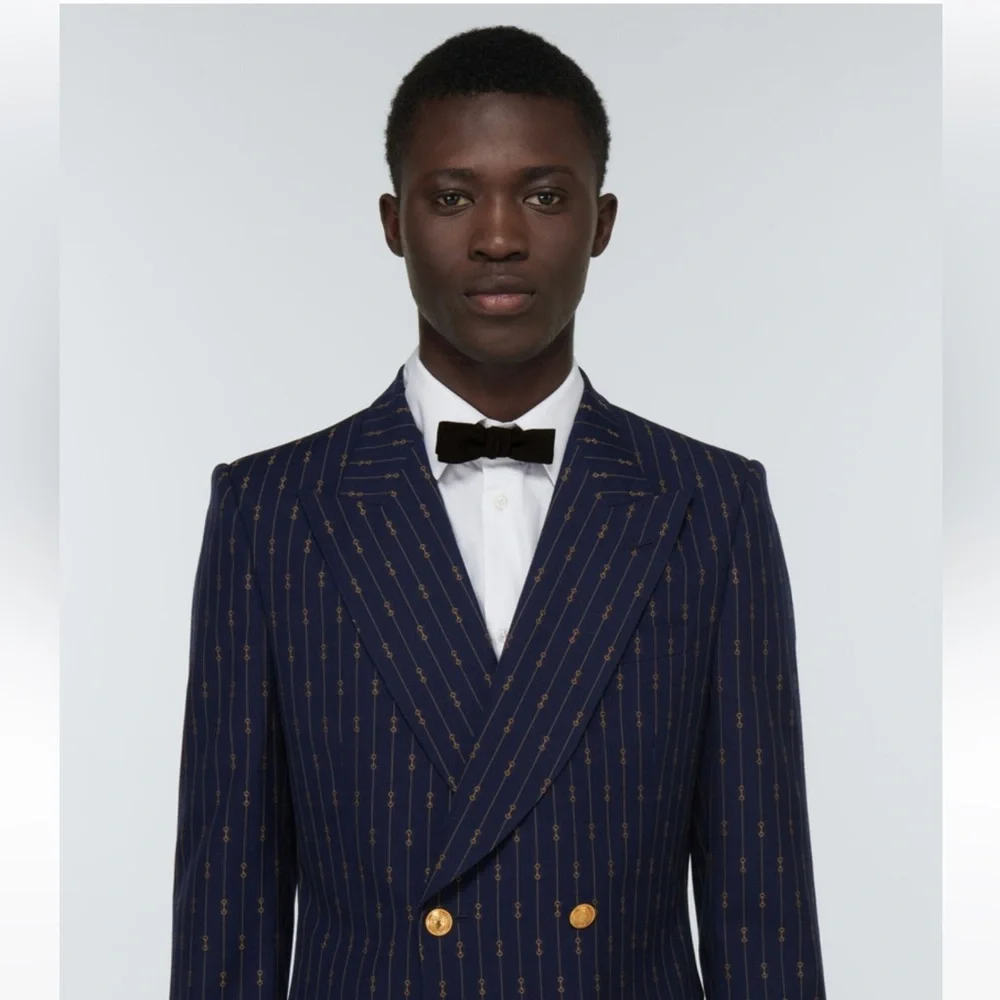 NWT Gucci GG Jacquard Silk Blue Bow Tie💝💙